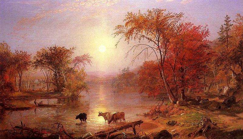 Albert Bierstadt Indian Summer on the Hudson River France oil painting art